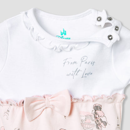 Disney Minnie Mouse Print Romper with Puff Sleeves