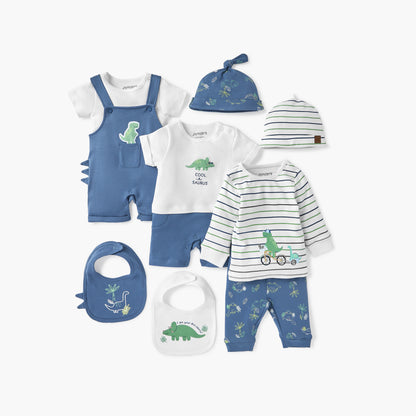 Juniors Dinosaur Applique Romper with Round Neck and Short Sleeves
