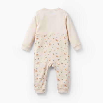 Juniors Cotton V-Neck Long Sleeves Sleepsuit with Safari Print