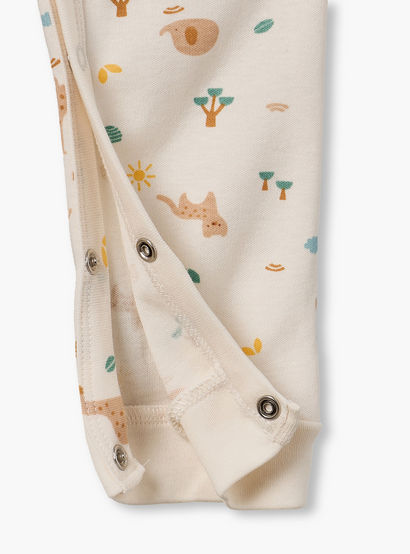 Juniors Cotton V-Neck Long Sleeves Sleepsuit with Safari Print-baby-boys-clothing-nightwear-sleepsuits-image-5