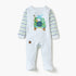 Juniors Dinosaur Print Sleepsuit with Long Sleeves and Button Closure - Multicolour / 9-12 mths