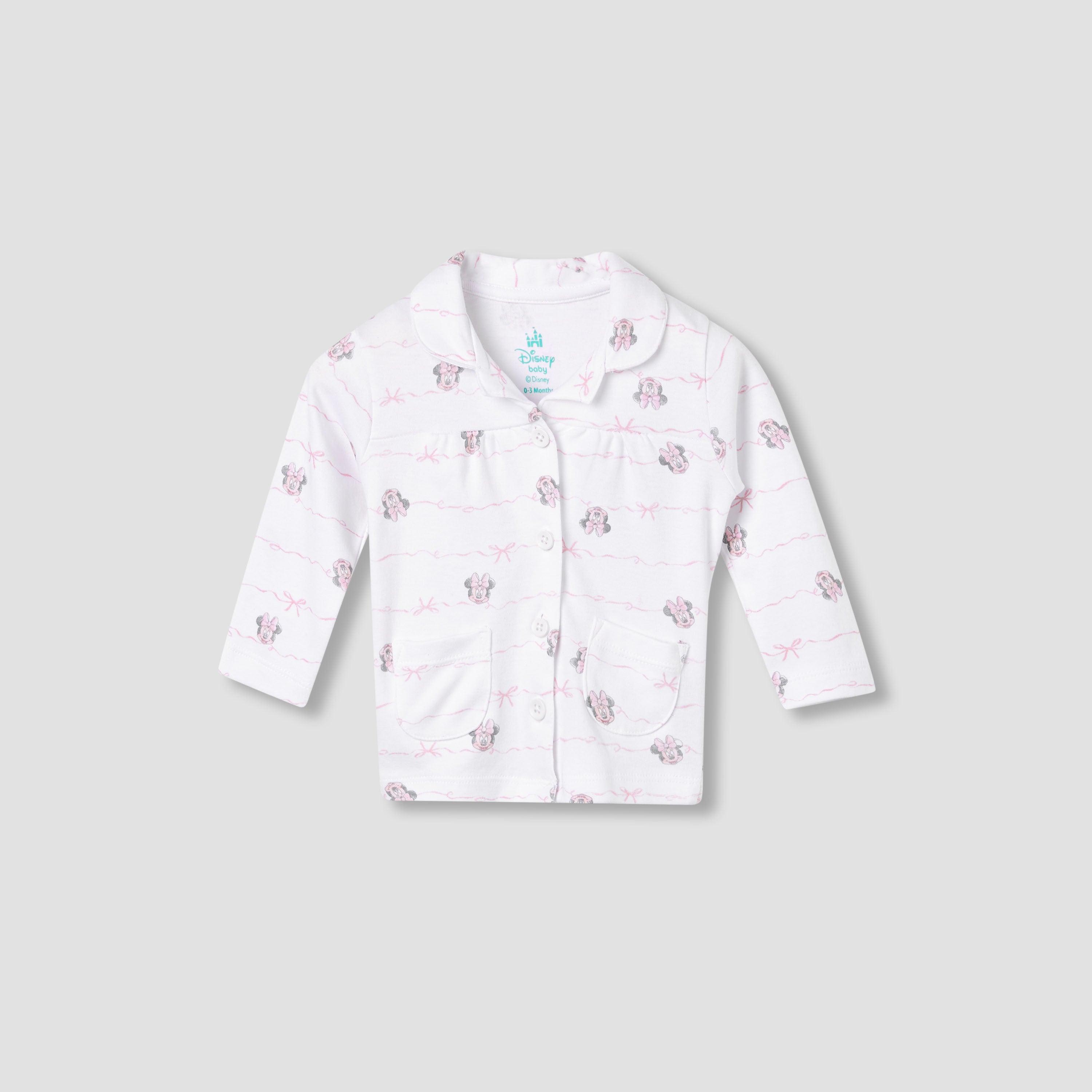 Disney Minnie Mouse Print Shirt and Pyjama Set