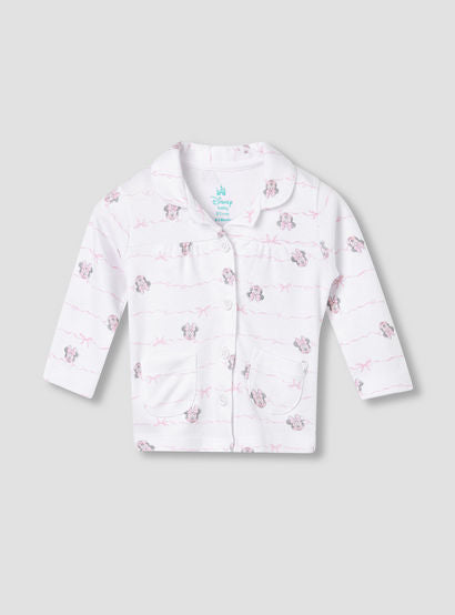 Disney Minnie Mouse Print Shirt and Pyjama Set-baby-girls-clothing-nightwear-pyjamasets-image-2