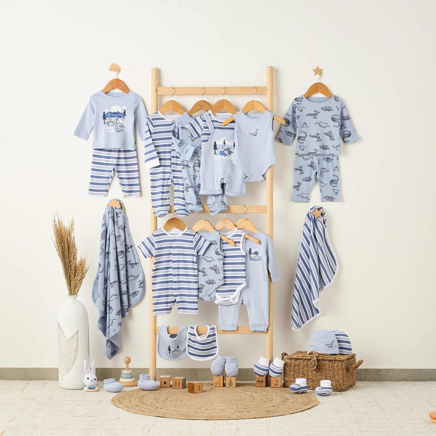 Pack of 2 Juniors Receiving Blanket with Assorted Design
