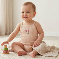 Pack of 3 Juniors Square Neck Strappy Bodysuit with Snap Button Closure-undefined-image-1