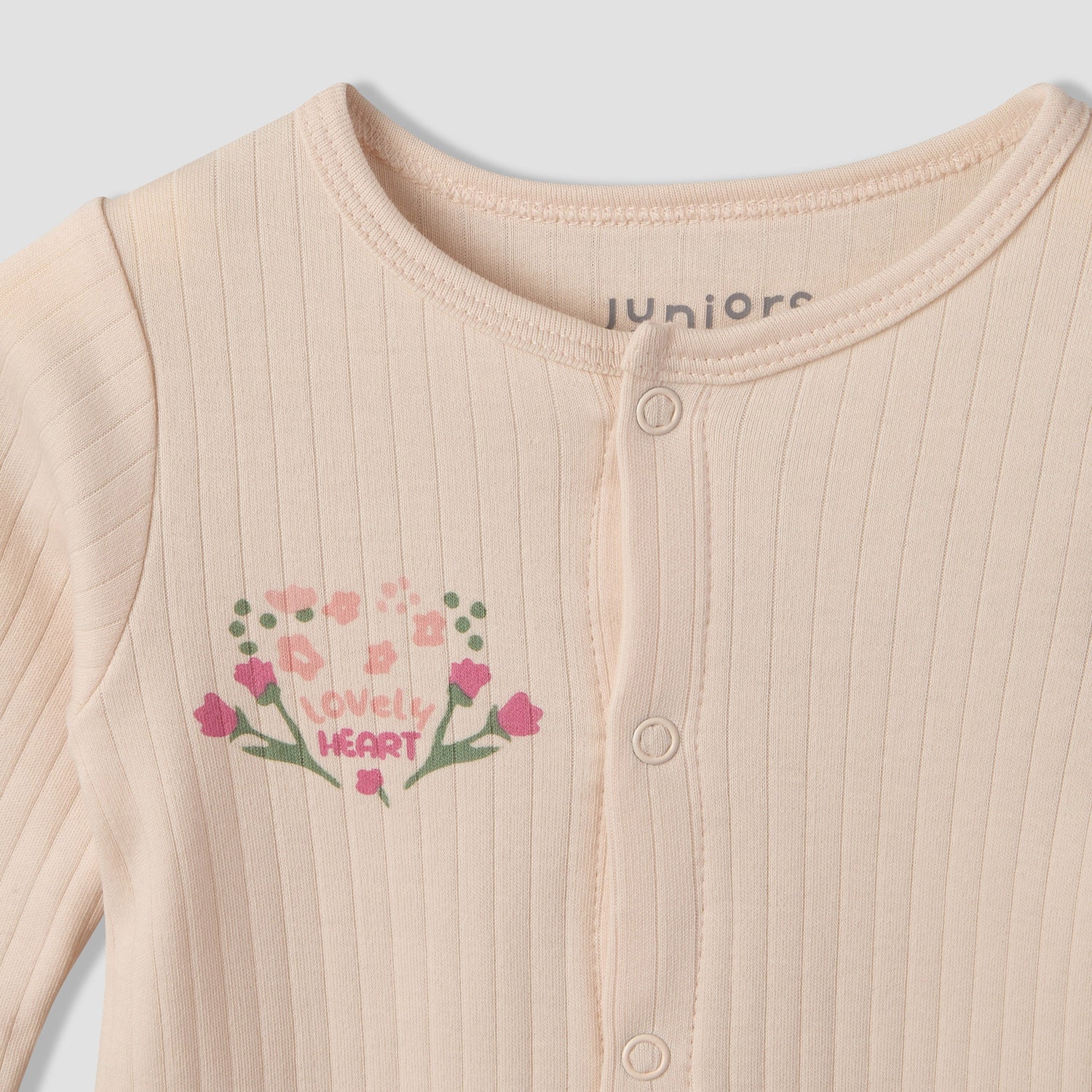 Juniors Round Neck Long Sleeves Sleepsuit with Romper