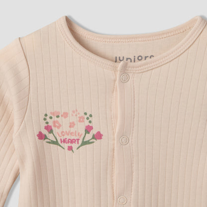 Juniors Round Neck Long Sleeves Sleepsuit with Romper