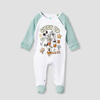 Disney Mickey Mouse Print Sleepsuit with Long Sleeves and Button Closure-undefined-image-1