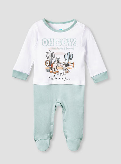 Disney Mickey Mouse Print Sleepsuit-baby-boys-clothing-nightwear-sleepsuits-image-1