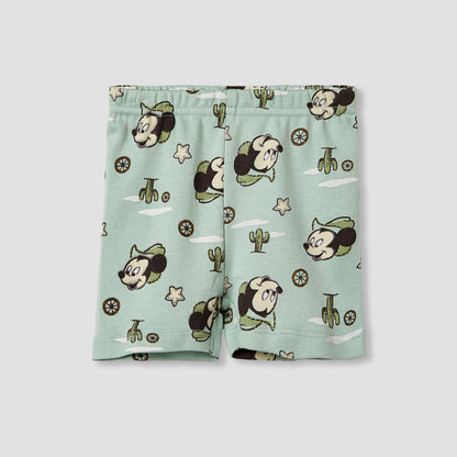 Disney Mickey Mouse Print T-shirt and Shorts Set