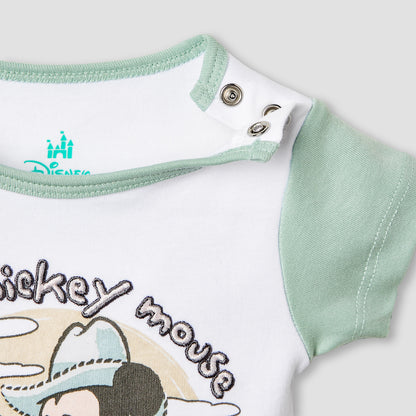 Disney Mickey Mouse Print T-shirt and Shorts Set