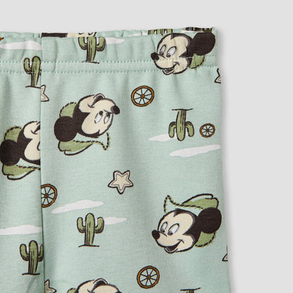 Disney Mickey Mouse Print T-shirt and Shorts Set