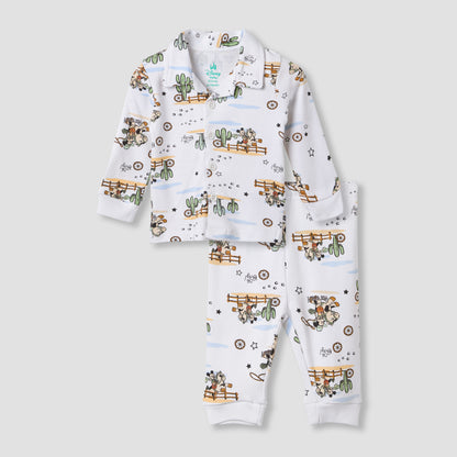 Disney Mickey Mouse Print Shirt and Pyjama Set