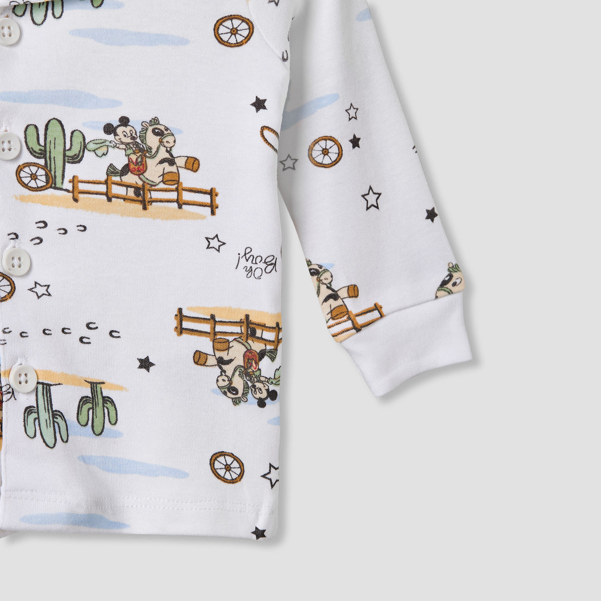 Disney Mickey Mouse Print Shirt and Pyjama Set