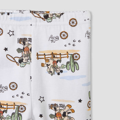 Disney Mickey Mouse Print Shirt and Pyjama Set
