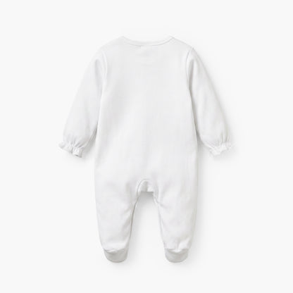Juniors Cotton Round Neck Long Sleeves Sleepsuit with Floral Print