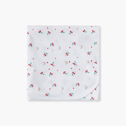 Juniors Cherry Print Receiving Blanket - 70x70 cm