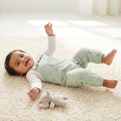 Juniors Cotton Crew Neck Long Sleeves Sleepsuit with Botanical Print - Green / 12-18 mths