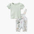 Juniors Round Neck Short Sleeves Top and Dungaree Set with Floral Print - White / 12-18 mths