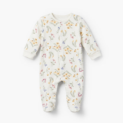 Pack of 2 Juniors Cotton Round Neck Long Sleeves Sleepsuit with Floral Print