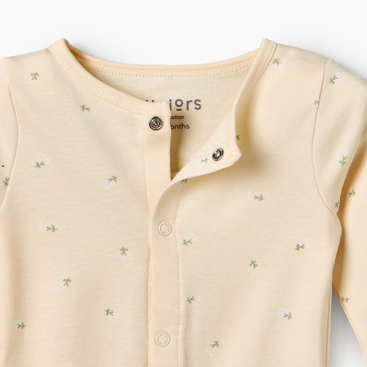 Pack of 2 Juniors Cotton Round Neck Long Sleeves Sleepsuit with Floral Print