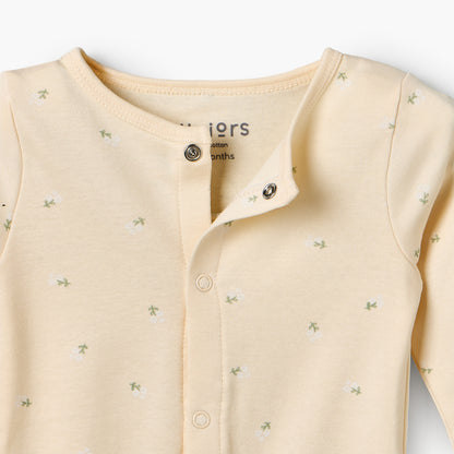 Pack of 2 Juniors Cotton Round Neck Long Sleeves Sleepsuit with Floral Print