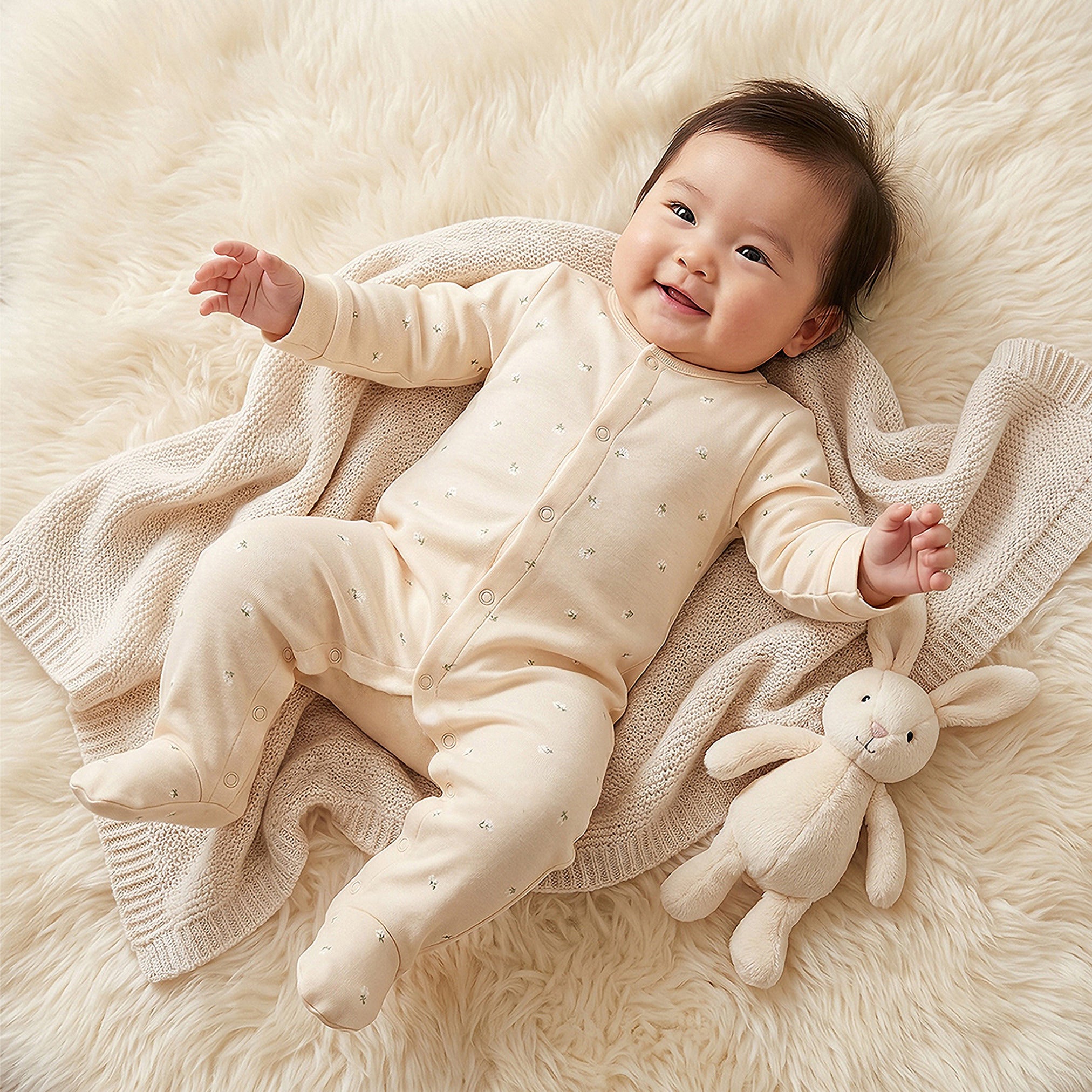 Pack of 2 Juniors Cotton Round Neck Long Sleeves Sleepsuit with Floral Print