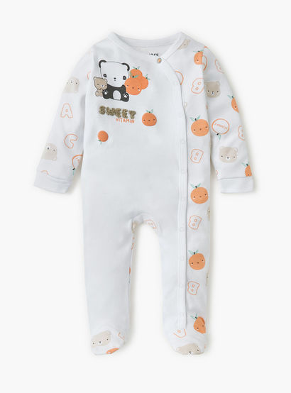 Juniors Printed Closed Feet Sleepsuit with Long Sleeves-baby-boys-clothing-nightwear-sleepsuits-image-1