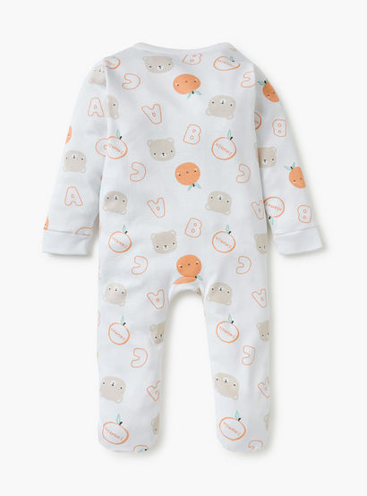 Juniors Printed Closed Feet Sleepsuit with Long Sleeves-baby-boys-clothing-nightwear-sleepsuits-image-2