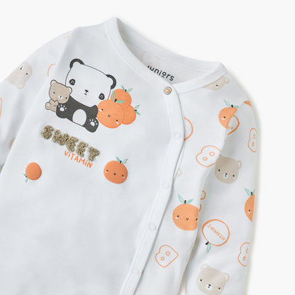 Juniors Printed Closed Feet Sleepsuit with Long Sleeves