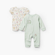 Set of 2 Juniors Crew Neck Sleepsuit and Romper with Floral Print-undefined-image-1