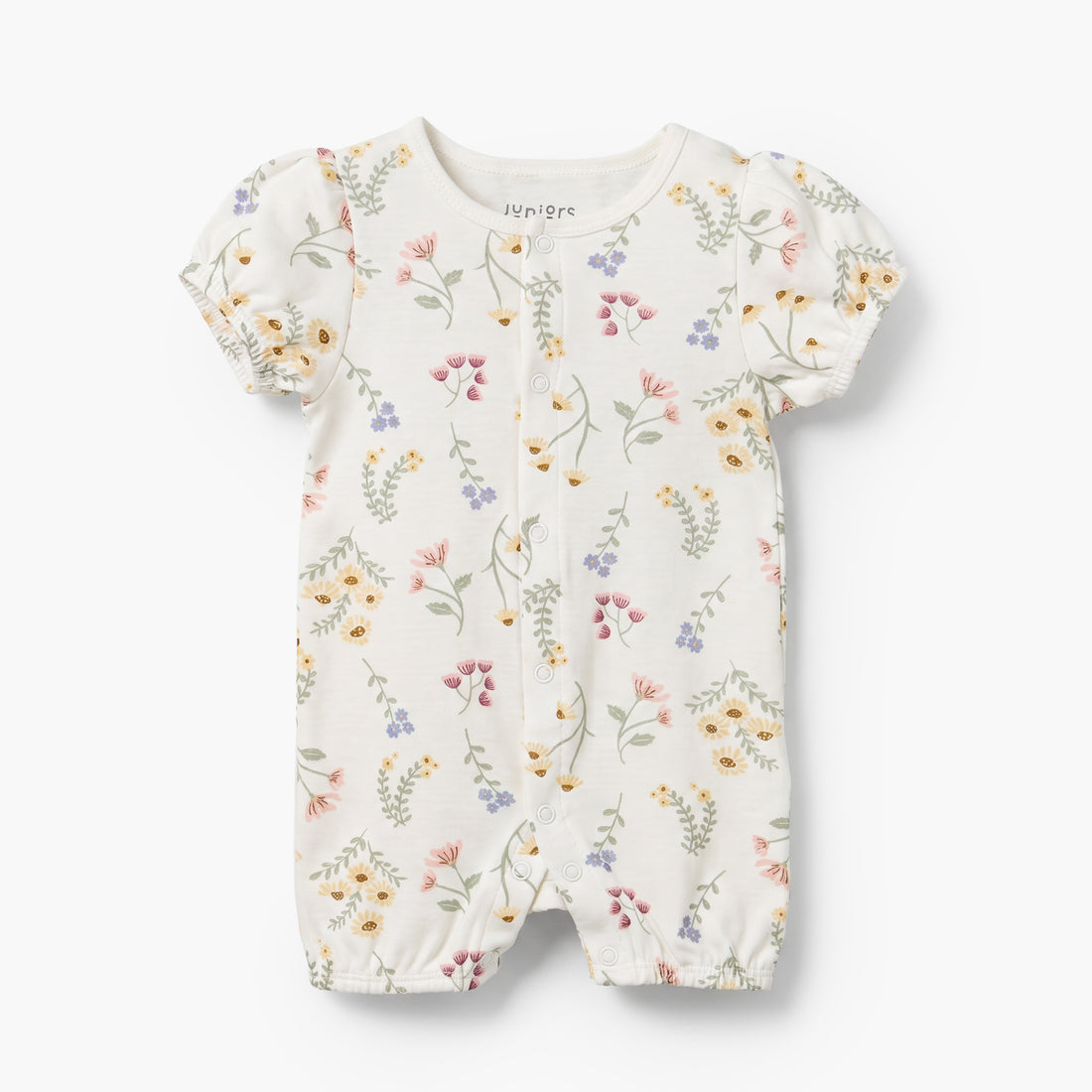 Set of 2 Juniors Crew Neck Sleepsuit and Romper with Floral Print