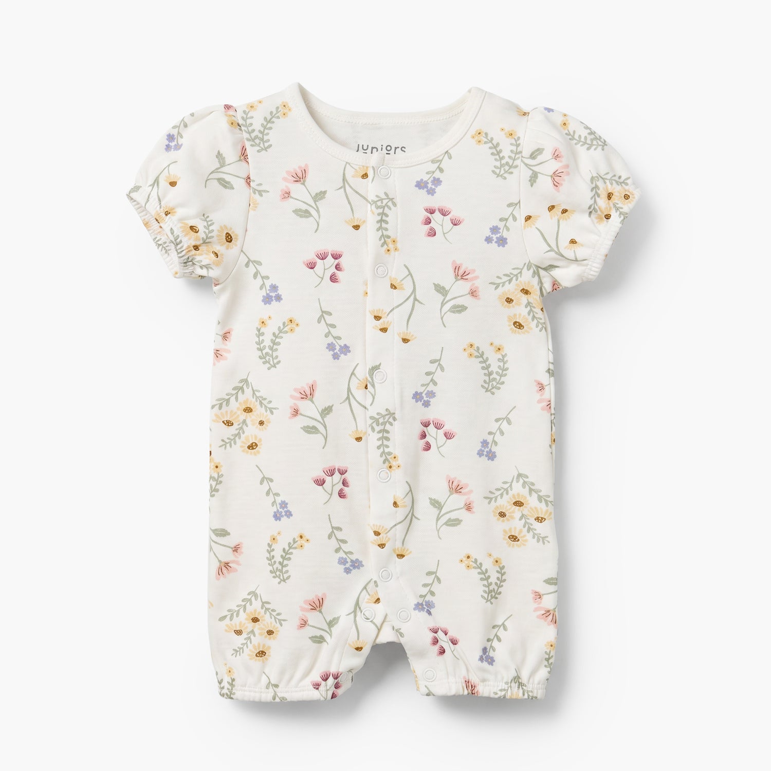 Set of 2 Juniors Crew Neck Sleepsuit and Romper with Floral Print