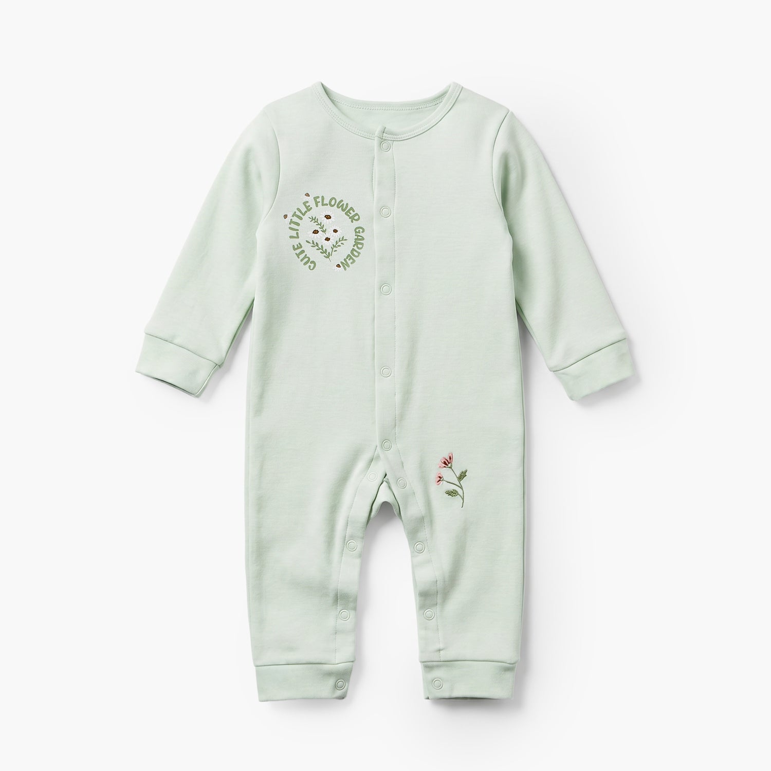 Set of 2 Juniors Crew Neck Sleepsuit and Romper with Floral Print