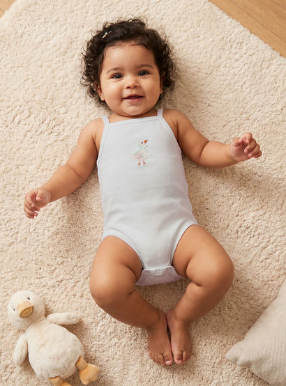 Pack of 2 Juniors Square Neck Strappy Bodysuit with Snap Button Closure-baby-girls-clothing-bodysuits-image-2