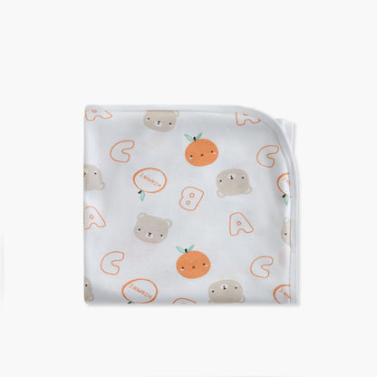 Juniors Bear Print Receiving Blanket - 70x70 cm