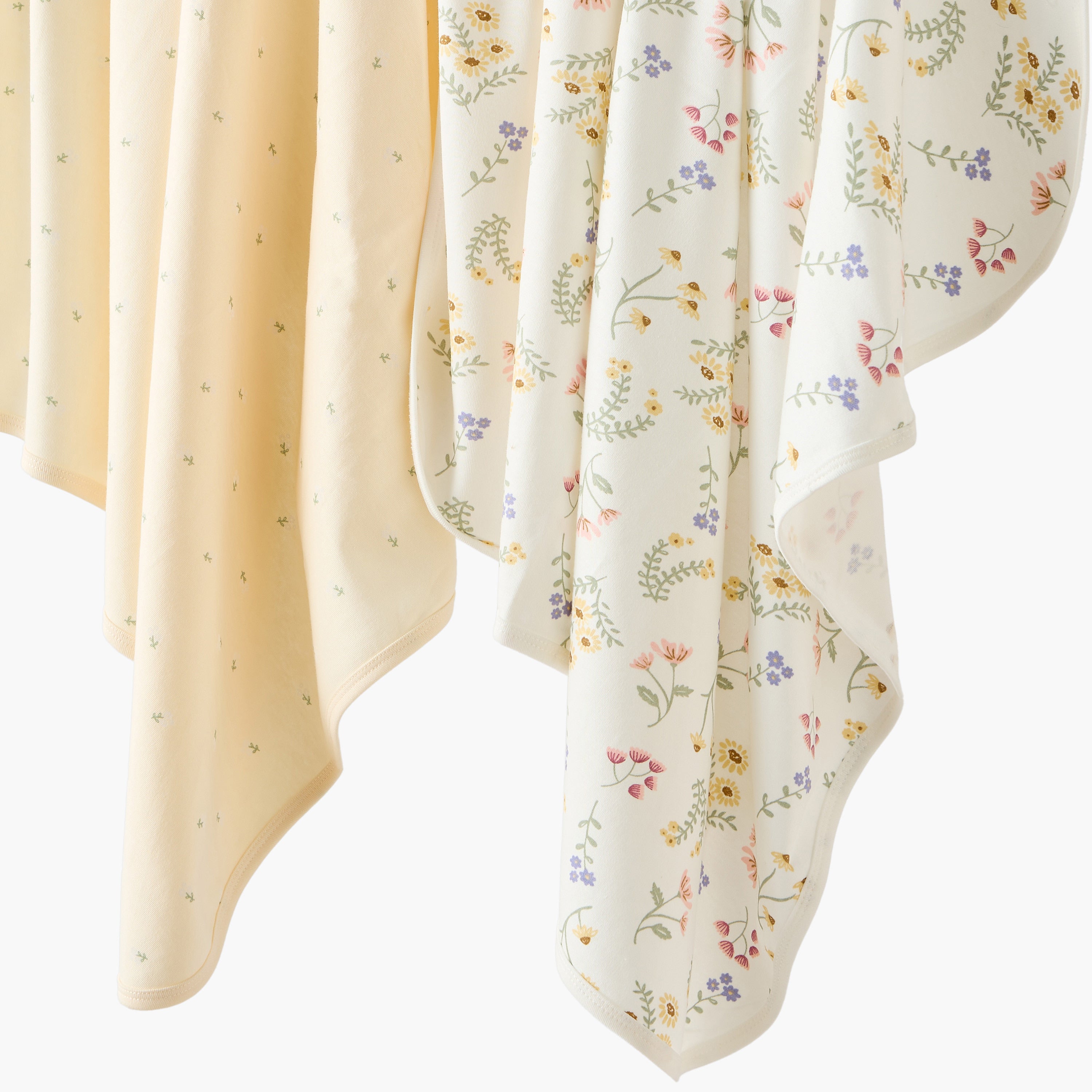 Pack of 2 Juniors Receiving Blanket with Floral Print