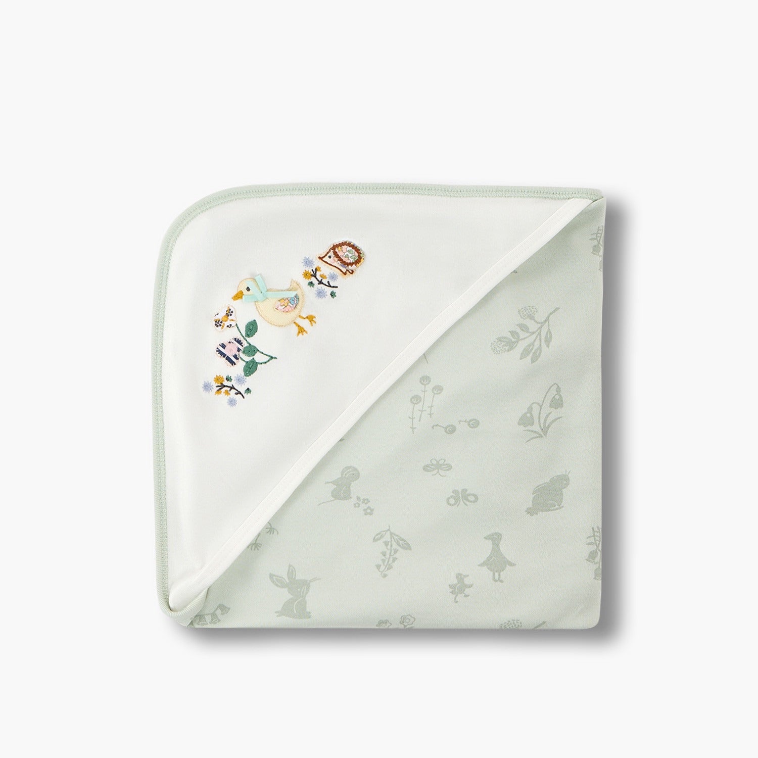 Juniors Receiving Blanket with Floral Embroidery