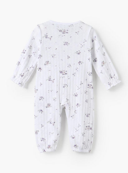 Juniors Cotton Crew Neck Long Sleeves Sleepsuit with Floral Print-baby-girls-clothing-nightwear-sleepsuits-image-2