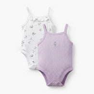 Pack of 2 Juniors Cotton Square Neck Sleeveless Bodysuit with Floral Print-undefined-image-1