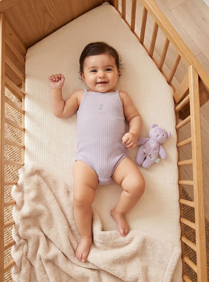 Pack of 2 Juniors Cotton Square Neck Sleeveless Bodysuit with Floral Print-baby-girls-clothing-bodysuits-image-2