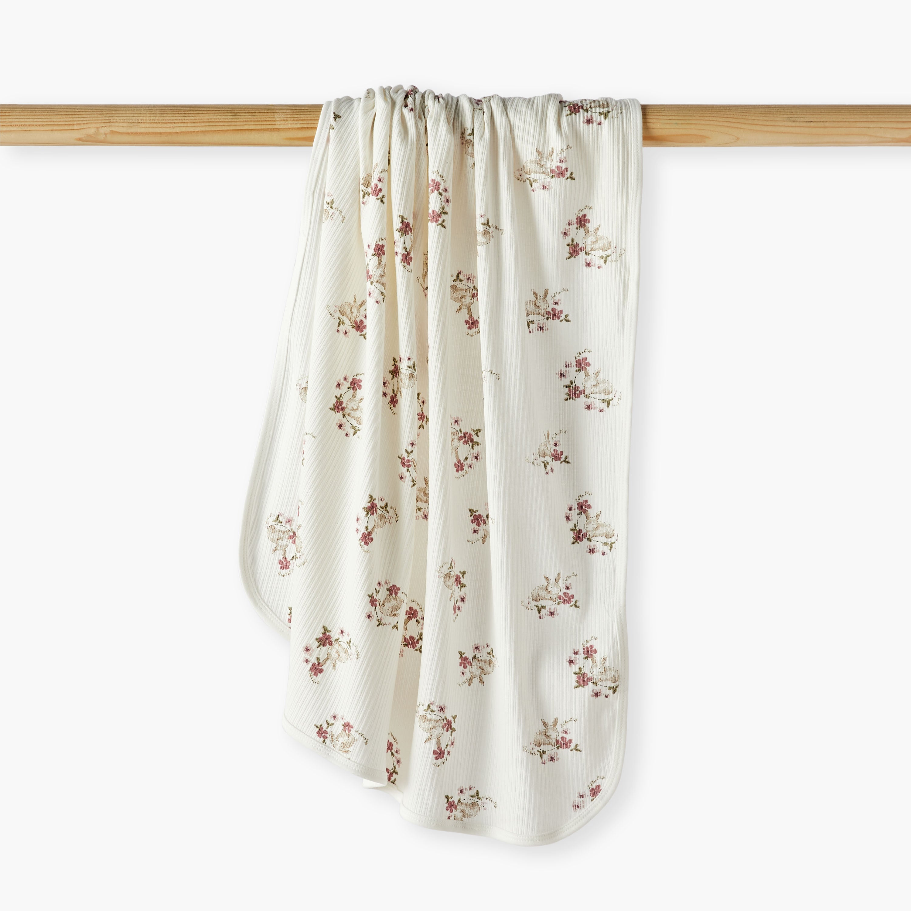 Juniors All-Over Bunny Print Receiving Blanket - 70x70 cm - Cream / 0-6 mths