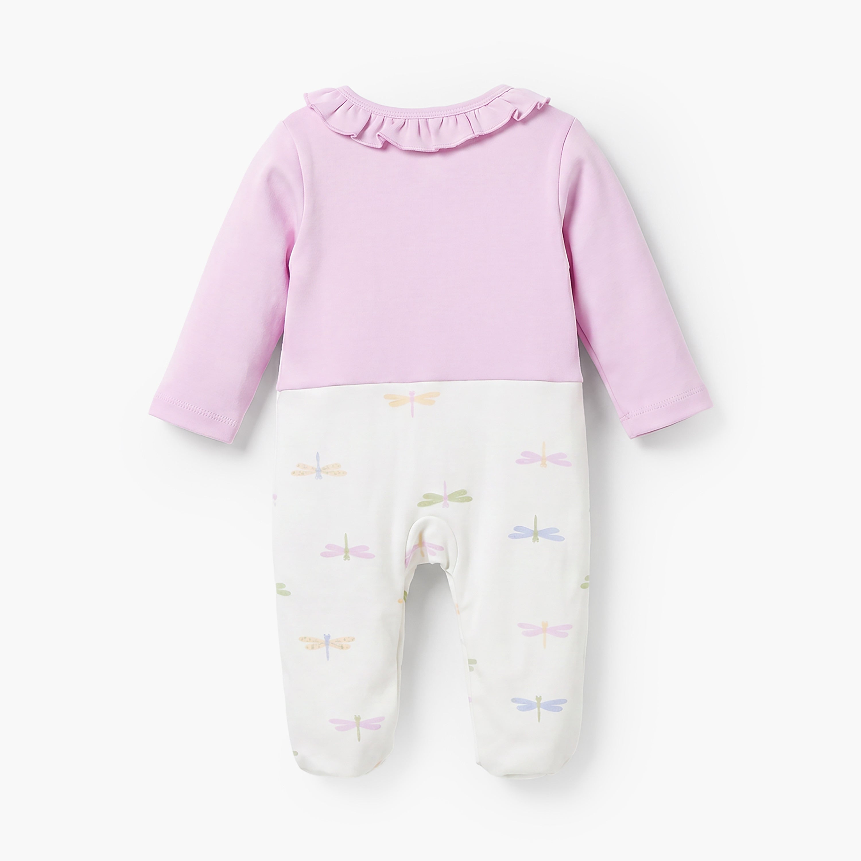 Juniors Cotton Crew Neck Long Sleeves Sleepsuit with Dragonfly Print