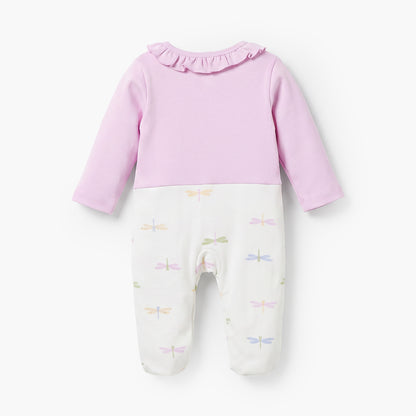 Juniors Cotton Crew Neck Long Sleeves Sleepsuit with Dragonfly Print