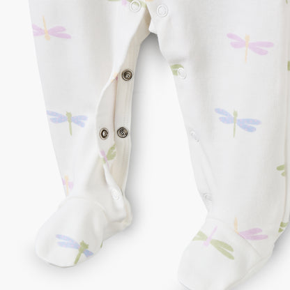 Juniors Cotton Crew Neck Long Sleeves Sleepsuit with Dragonfly Print