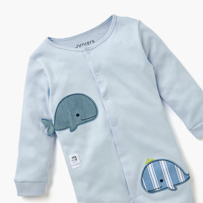 Juniors Whale Applique Sleepsuit with Round Neck