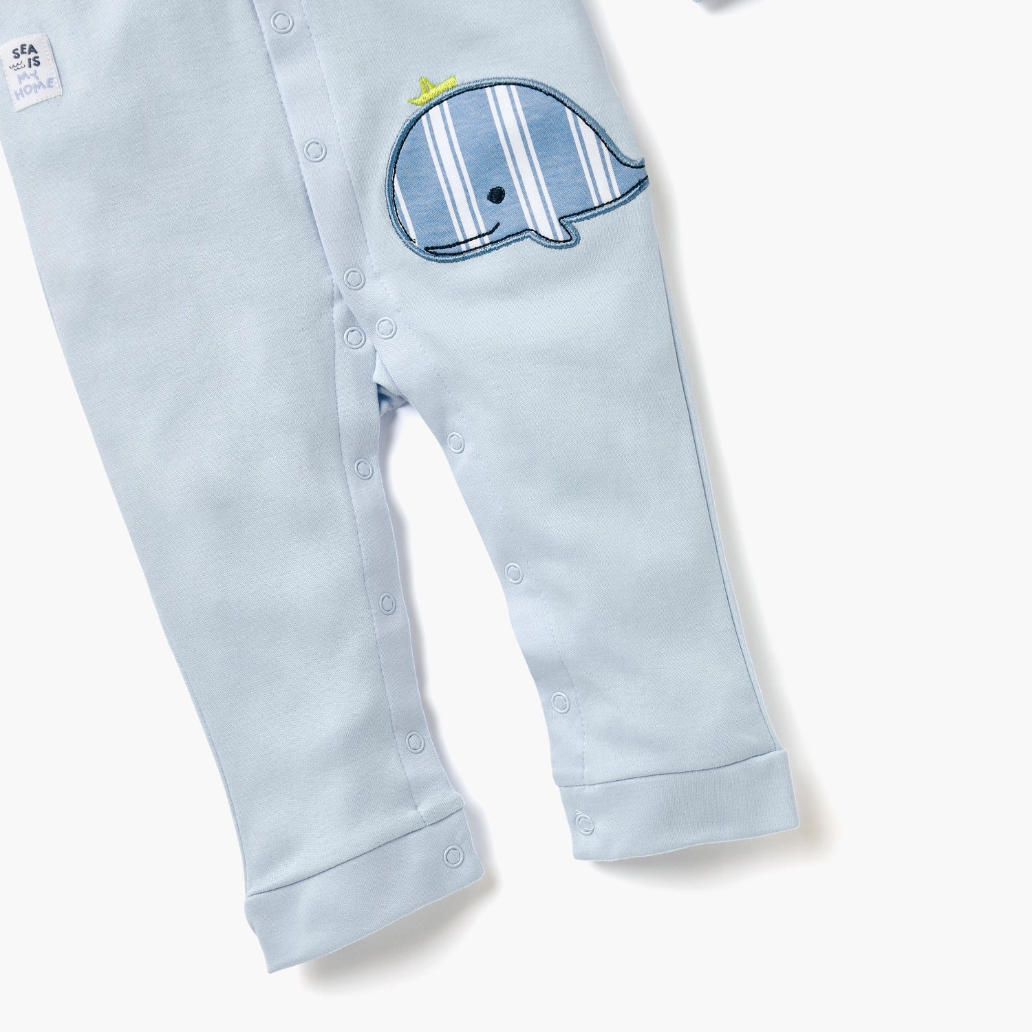 Juniors Whale Applique Sleepsuit with Round Neck