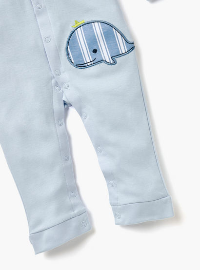 Juniors Whale Applique Sleepsuit with Round Neck-baby-boys-clothing-nightwear-sleepsuits-image-4