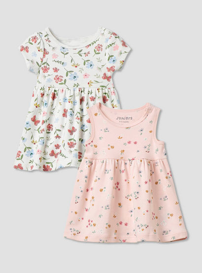 Juniors Floral Print A-Line Dress - Set of 2-baby-girls-clothing-dressesandjumpsuits-image-1