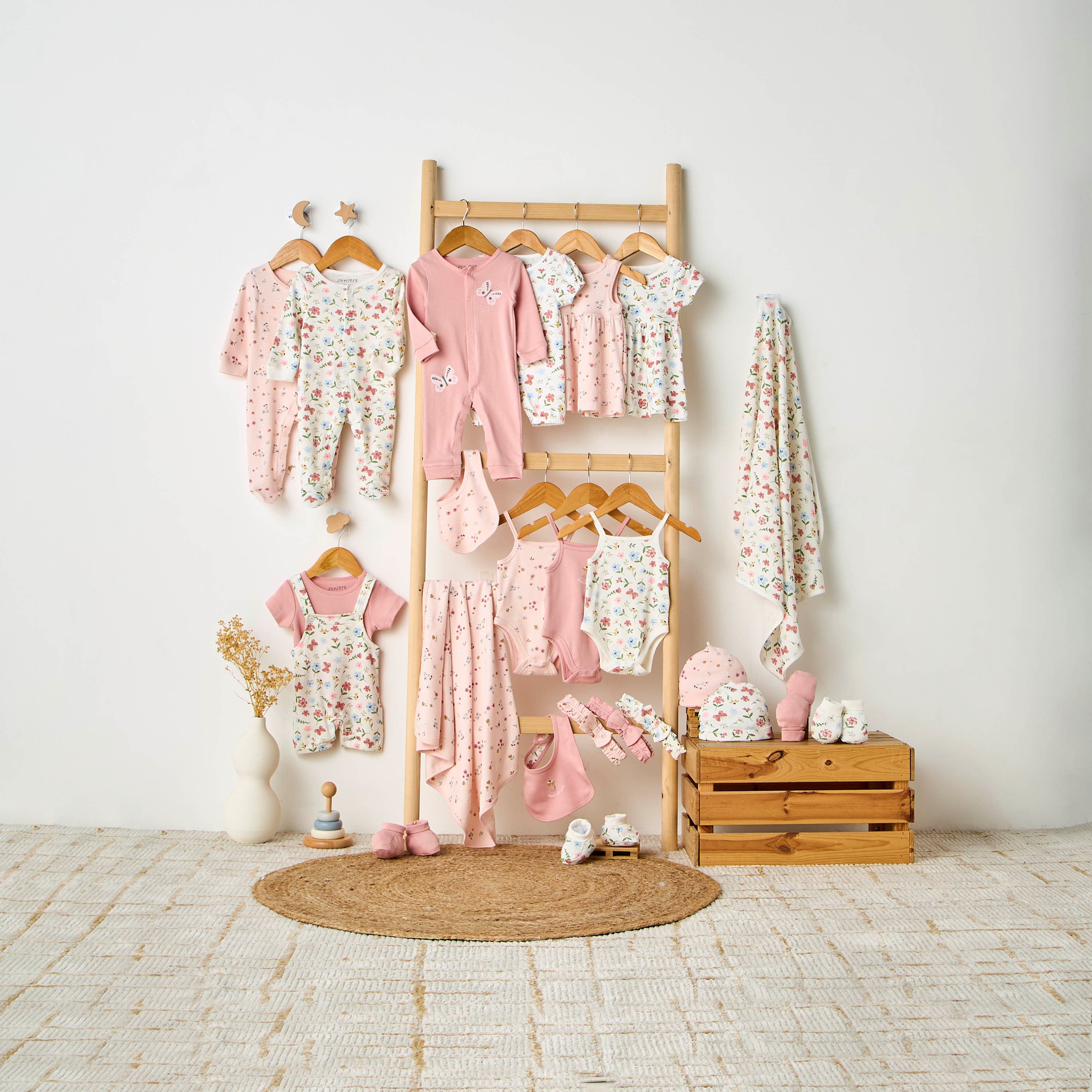Juniors Floral Print A-Line Dress - Set of 2